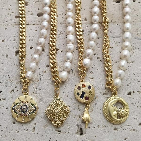pendant necklaces multi-type half freshwater pearl metal chains short for women, Silver
pendant necklaces multi-type half freshwater pearl metal chains short for women, Silver