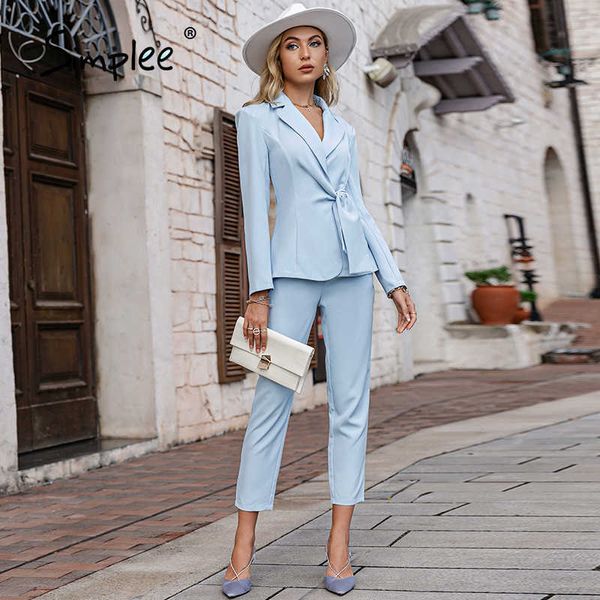 elegant knot women business suit autumn winter office lace up blue ladies suits blazer fashion two piece female pant set 210930, White
elegant knot women business suit autumn winter office lace up blue ladies suits blazer fashion two piece female pant set 210930, White