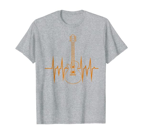 guitar t-shirt - heartbeat guitarist, White;black