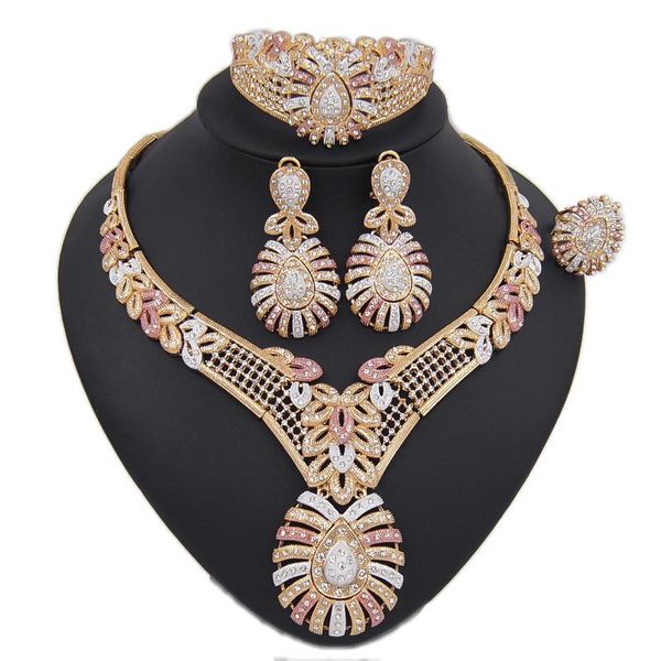earrings & necklace yulaili fashion dubai gold jewelry sets charm choker stud bracelet ring for women wedding accessories, Silver
earrings & necklace yulaili fashion dubai gold jewelry sets charm choker stud bracelet ring for women wedding accessories, Silver