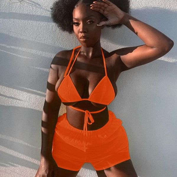 neon orange spaghetti straps camis shorts 2 two piece set 2021 summer women fashion green party streetwear female sets women's tracksui, Gray
neon orange spaghetti straps camis shorts 2 two piece set 2021 summer women fashion green party streetwear female sets women's tracksui, Gray