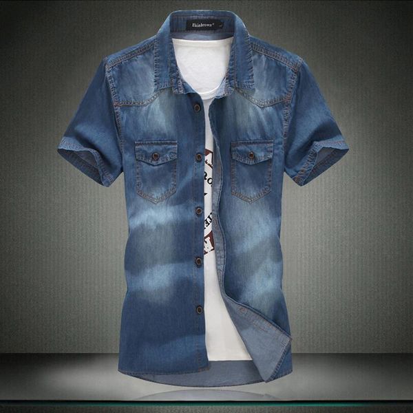 men's casual shirts plus sizedenim men 2021 jeans water washing male short sleeve flower solid denim shirt for -6xl, White;black
men's casual shirts plus sizedenim men 2021 jeans water washing male short sleeve flower solid denim shirt for -6xl, White;black