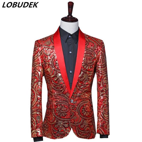 men's suits & blazers vintage red blue embroidery sequins jacket shawl collar sequined men singer chorus host prom performance slim coa, White;black
men's suits & blazers vintage red blue embroidery sequins jacket shawl collar sequined men singer chorus host prom performance slim coa, White;black