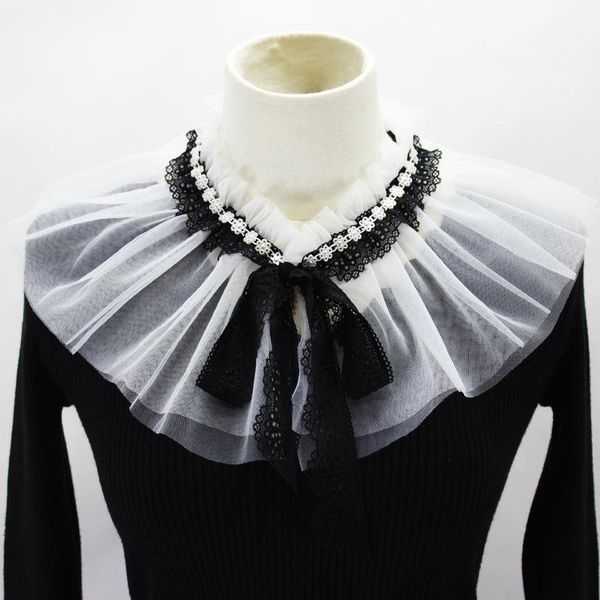 bow ties lace stand fake collars vintage mesh white half shirt blouse women false collar bowknots formal party detachable decor, Black;gray
bow ties lace stand fake collars vintage mesh white half shirt blouse women false collar bowknots formal party detachable decor, Black;gray