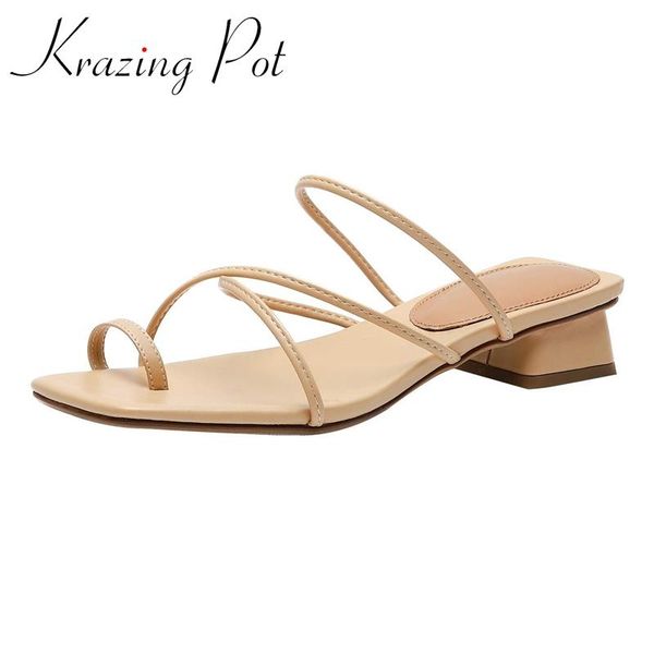 krazing pot cow leather square toe med heels simple style streetwear sweet young lady daily wear mules slip on women sandals l81, Black
krazing pot cow leather square toe med heels simple style streetwear sweet young lady daily wear mules slip on women sandals l81, Black