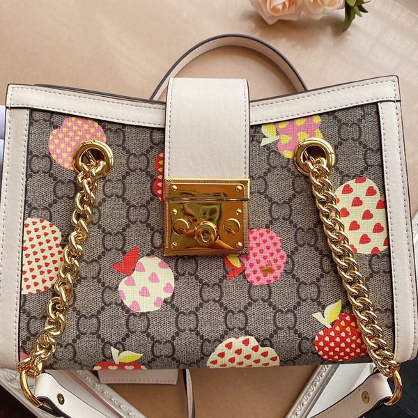 fashion shoulder bag padlock handbag purse genuine leather shopping bags classic letter heart apple printed patchwork color chain strap hand
fashion shoulder bag padlock handbag purse genuine leather shopping bags classic letter heart apple printed patchwork color chain strap hand
