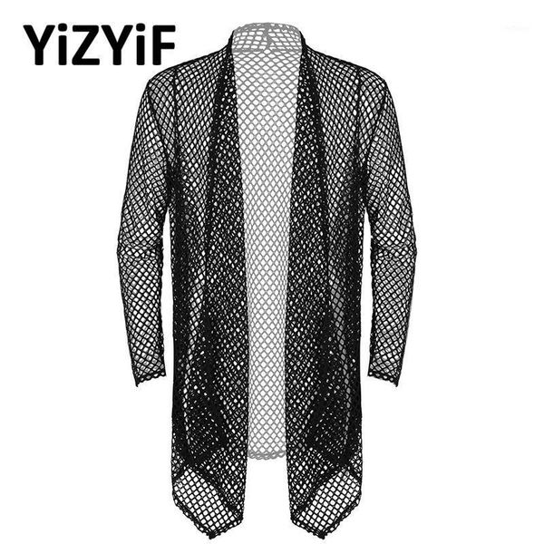 men's jackets mens fishnet cardigan night club shawl collar long sleeve open front asymmetric high low hem length drape cape, Black;brown
men's jackets mens fishnet cardigan night club shawl collar long sleeve open front asymmetric high low hem length drape cape, Black;brown