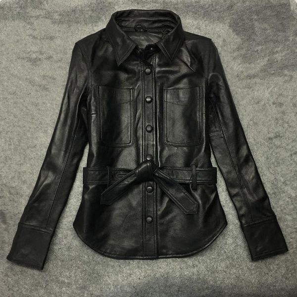 women's leather & faux autunm fashion winter coat women black genuine jackets motorcycle natural sheepskin female 0222
women's leather & faux autunm fashion winter coat women black genuine jackets motorcycle natural sheepskin female 0222
