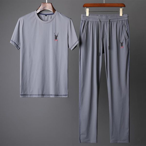 men's tracksuits 2021 smoothiness ultra thin speed dry high-elastic two piece summer luxury recreational sports set, Gray
men's tracksuits 2021 smoothiness ultra thin speed dry high-elastic two piece summer luxury recreational sports set, Gray