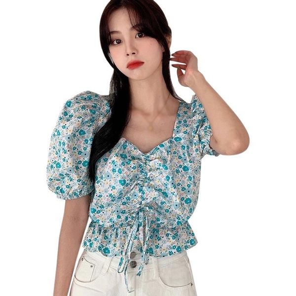 women's t-shirt summer v-neck short sleeve shirts sweet fresh pleated small floral printed folds ruffle chiffon shirt, White
women's t-shirt summer v-neck short sleeve shirts sweet fresh pleated small floral printed folds ruffle chiffon shirt, White