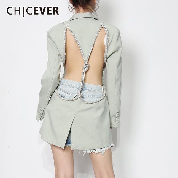 women's suits & blazers chicever backless high street blazer for women notched long sleeve casual minimalist female fashion clothing 20, White;black
women's suits & blazers chicever backless high street blazer for women notched long sleeve casual minimalist female fashion clothing 20, White;black