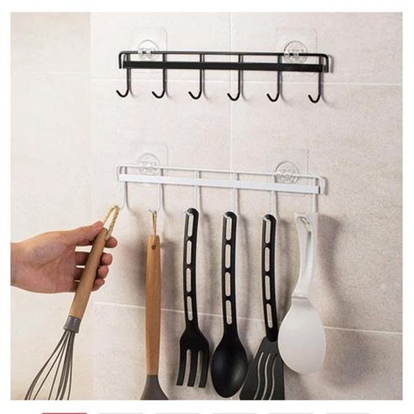 hooks & rails 6 wall hanging hook rack kitchen kitchenware towel hanger for door back bathroom organizer self adhesive
hooks & rails 6 wall hanging hook rack kitchen kitchenware towel hanger for door back bathroom organizer self adhesive