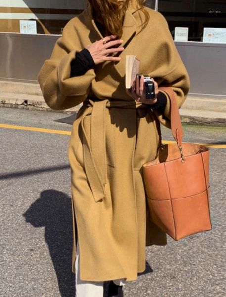 women's wool & blends coat with belt chic bat wing long sleeve pocket loose female autumn and winter ladies elegant solid color se, Black
women's wool & blends coat with belt chic bat wing long sleeve pocket loose female autumn and winter ladies elegant solid color se, Black