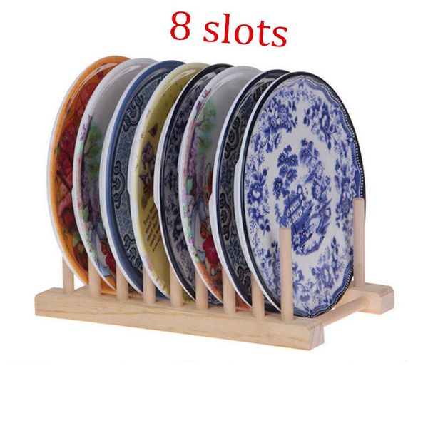 hooks & rails 8 slots dish plate drain-rack wooden rack stand shelf display holder drying kitchen storage organizer
hooks & rails 8 slots dish plate drain-rack wooden rack stand shelf display holder drying kitchen storage organizer