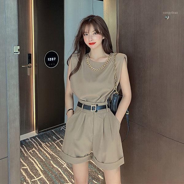 women's tracksuits women 2021 summer fashion two-piece suits female solid color sleeveless ladies high waist casual wide leg shorts se, Gray
women's tracksuits women 2021 summer fashion two-piece suits female solid color sleeveless ladies high waist casual wide leg shorts se, Gray