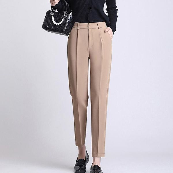 women's pants & capris 2021 autumn fashion female office lady solid high waist trousers straight suit for women casual 16424, Black;white
women's pants & capris 2021 autumn fashion female office lady solid high waist trousers straight suit for women casual 16424, Black;white