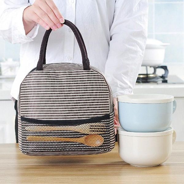 portable stripe lunch bag cooler box insulated canvas thermal picnic bags #yj dinnerware sets
portable stripe lunch bag cooler box insulated canvas thermal picnic bags #yj dinnerware sets
