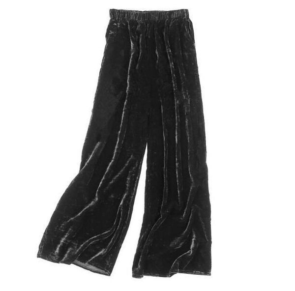 women's pants & capris silk velvet loose type long trousers in 5 colors jn003, Black;white
women's pants & capris silk velvet loose type long trousers in 5 colors jn003, Black;white