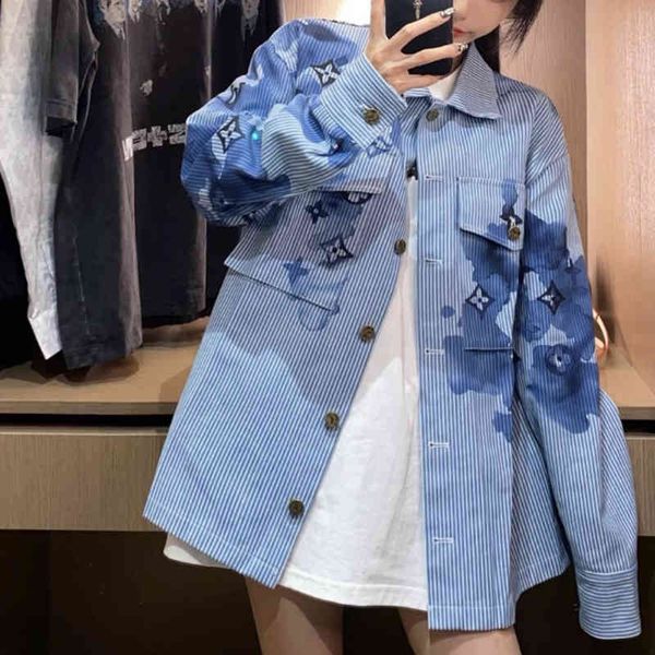 women's blouses & shirts denim shirt brand l vintage turn-down collar long sleeve striped ink print fashion women gheh, White
women's blouses & shirts denim shirt brand l vintage turn-down collar long sleeve striped ink print fashion women gheh, White