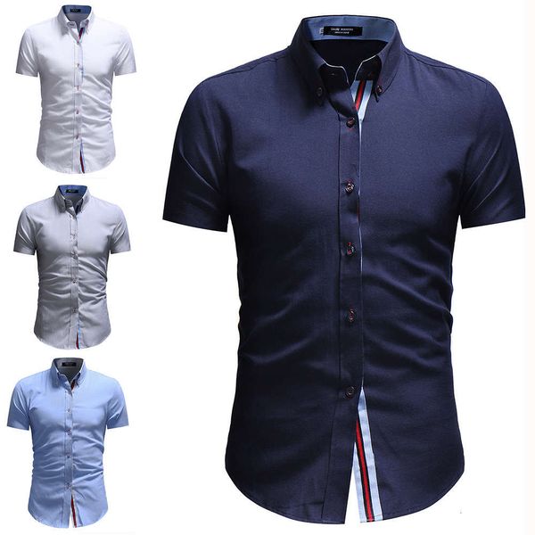 men's shirt summer split cardigan oxford spinning slim lapel short sleeve men's shirt, White;black
men's shirt summer split cardigan oxford spinning slim lapel short sleeve men's shirt, White;black