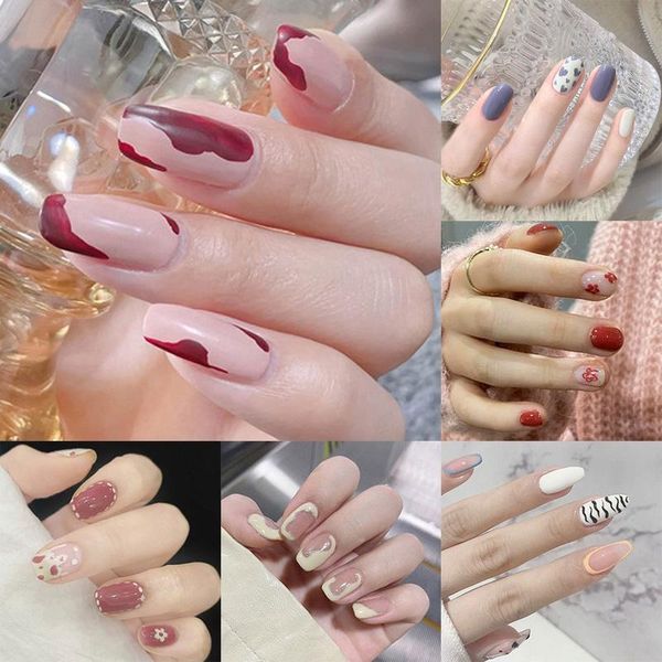 false nails 24pcs/box cartoon short fake nail for women press on bride flower heart artificial tips full cover z1097, Red;gold
false nails 24pcs/box cartoon short fake nail for women press on bride flower heart artificial tips full cover z1097, Red;gold