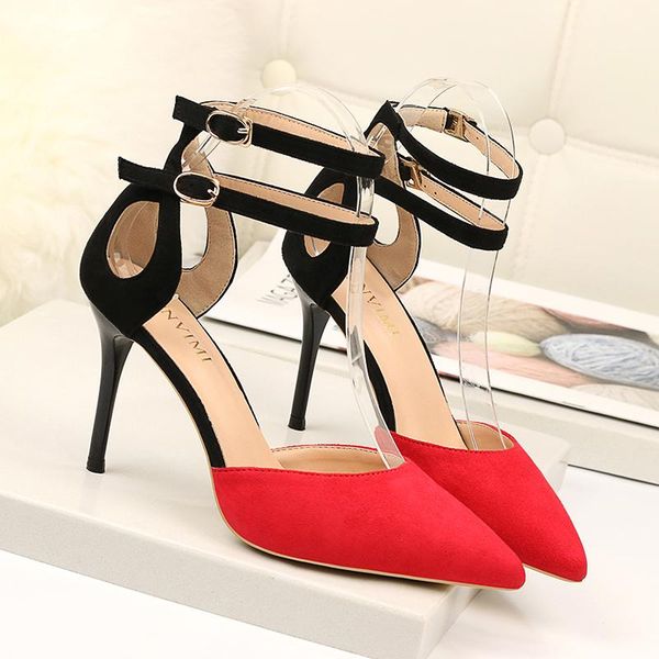 sandals women's suede stiletto color matching pointed shallow mouth single shoes 2021 spring and summer high heels female la, Black
sandals women's suede stiletto color matching pointed shallow mouth single shoes 2021 spring and summer high heels female la, Black