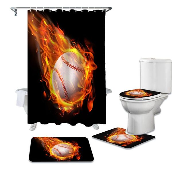 flame baseball waterproof shower curtains set bathroom curtain and rug sets
flame baseball waterproof shower curtains set bathroom curtain and rug sets