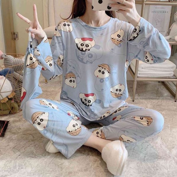 womens sleepwears winter sleepwear for women cute blue crayon shin chan pajamas set milk shreds long sleeve pyjama large pocket, Black;red
womens sleepwears winter sleepwear for women cute blue crayon shin chan pajamas set milk shreds long sleeve pyjama large pocket, Black;red