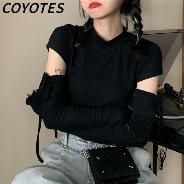 women's t-shirts solid bandage long sleeve t-shirt women o-neck short spring korean slim thin fashion all-match, White
women's t-shirts solid bandage long sleeve t-shirt women o-neck short spring korean slim thin fashion all-match, White