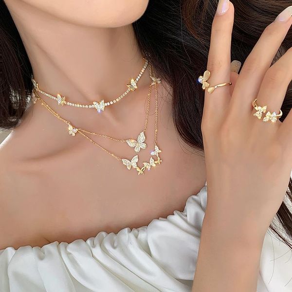 pendant necklaces 2021 korea design fashion jewelry exquisite copper inlaid zircon butterfly female clavicle necklace, Silver
pendant necklaces 2021 korea design fashion jewelry exquisite copper inlaid zircon butterfly female clavicle necklace, Silver