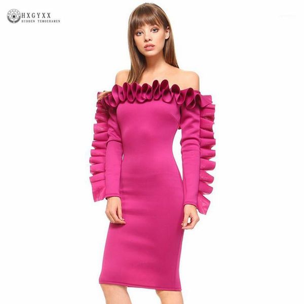 casual dresses off shoulder autumn women dress yellow sheath ruffles elegant bodycon evening party clothes club wear tunic b144, Black;gray 
casual dresses off shoulder autumn women dress yellow sheath ruffles elegant bodycon evening party clothes club wear tunic b144, Black;gray