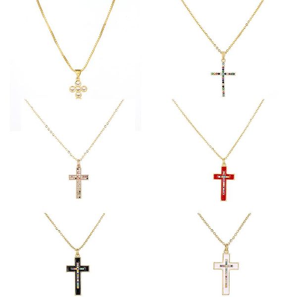 pendant necklaces daihe luxury cross 18k gold women necklace colorful crystal adjustable zircon copper chain for gift 2021, Silver
pendant necklaces daihe luxury cross 18k gold women necklace colorful crystal adjustable zircon copper chain for gift 2021, Silver
