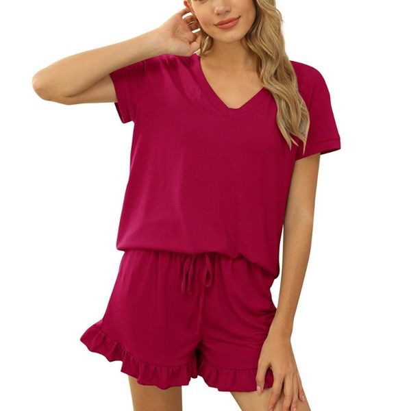 women's tracksuits short sleeve v-neck shorts 2021 spring/summer pantalones cortos de mujer home two-piece suit, Gray
women's tracksuits short sleeve v-neck shorts 2021 spring/summer pantalones cortos de mujer home two-piece suit, Gray