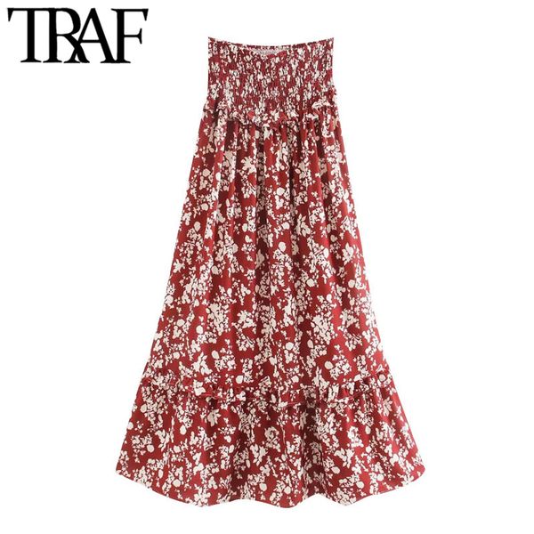 traf women chic fashion floral print ruffled maxi skirt vintage high elastic waist smocked female skirts faldas mujer 210415, Black
traf women chic fashion floral print ruffled maxi skirt vintage high elastic waist smocked female skirts faldas mujer 210415, Black