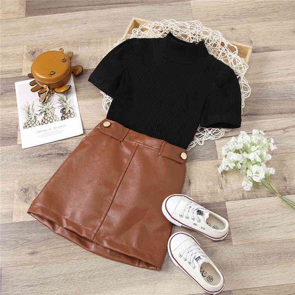 girl's dresses 2-7y fashion summer kids baby girls clothes sets 2pcs solid knit short sleeve pu leather brown skirts c0228, Red;yellow
girl's dresses 2-7y fashion summer kids baby girls clothes sets 2pcs solid knit short sleeve pu leather brown skirts c0228, Red;yellow