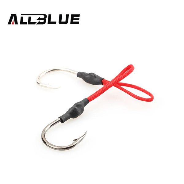 fishing hooks allblue 10pcs stainless steel jigging spoon hook with pe line saltwater jig assist fishhook for sea size 1/0-4/0
fishing hooks allblue 10pcs stainless steel jigging spoon hook with pe line saltwater jig assist fishhook for sea size 1/0-4/0