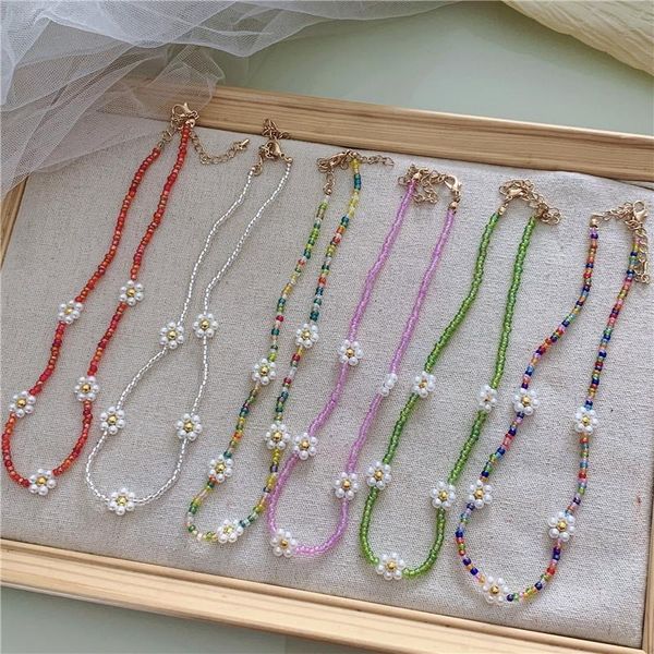 chains fashion retro color beaded necklace round beads wild flower women, Silver
chains fashion retro color beaded necklace round beads wild flower women, Silver