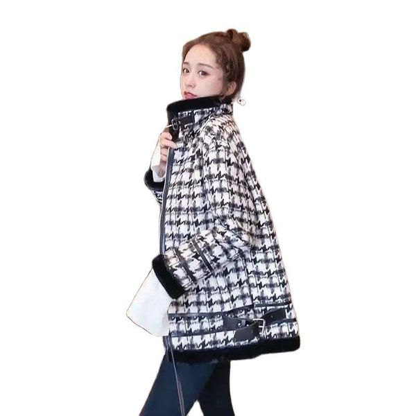 women's wool & blends lattice winter 2021 loose skin hair one body all-match add thick miss warm jacket imitate lamb velvet coats, Black
women's wool & blends lattice winter 2021 loose skin hair one body all-match add thick miss warm jacket imitate lamb velvet coats, Black