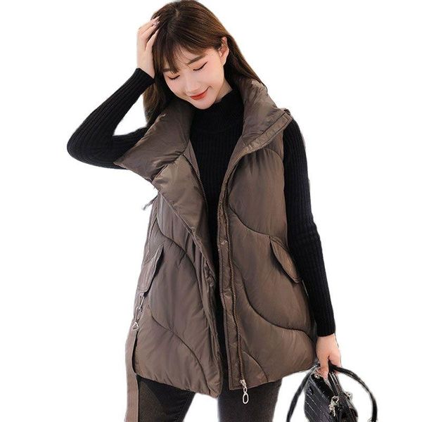 women's vests winter vest sleeveless women 2021 pocket down cotton stand collar mid-length fashion loose large size jackets, Black;white
women's vests winter vest sleeveless women 2021 pocket down cotton stand collar mid-length fashion loose large size jackets, Black;white