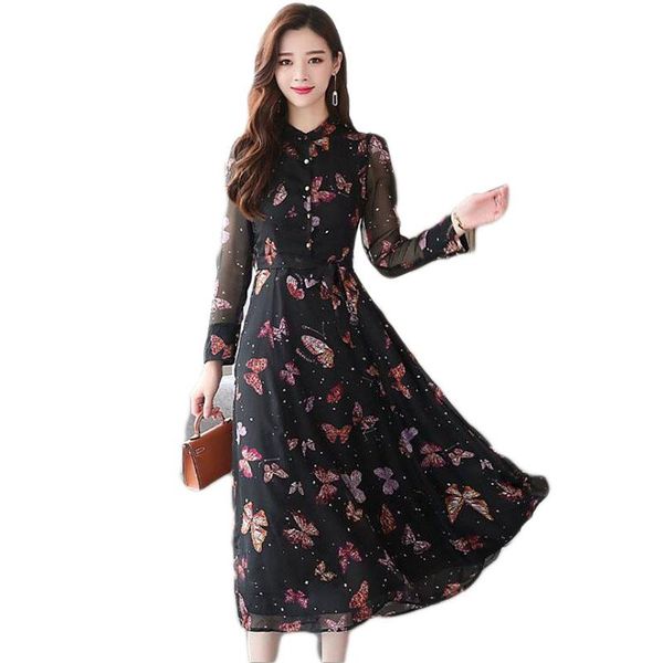 casual dresses autumn winter vintage floral chiffon midi dress 2xl plus size boho elegant women party long sleeve maxi vestidos e405, Black;gray
casual dresses autumn winter vintage floral chiffon midi dress 2xl plus size boho elegant women party long sleeve maxi vestidos e405, Black;gray