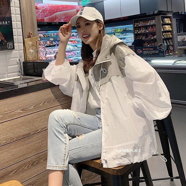 women's jackets korean women basic match hooded jacket sunscreen zipper coats casual long sleeves summer windbreaker loose outerwear, Black;brown
women's jackets korean women basic match hooded jacket sunscreen zipper coats casual long sleeves summer windbreaker loose outerwear, Black;brown