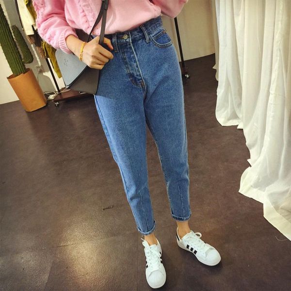 women's jeans woman south korea female waist straight pants baggy size student haren fat mm high, Blue
women's jeans woman south korea female waist straight pants baggy size student haren fat mm high, Blue