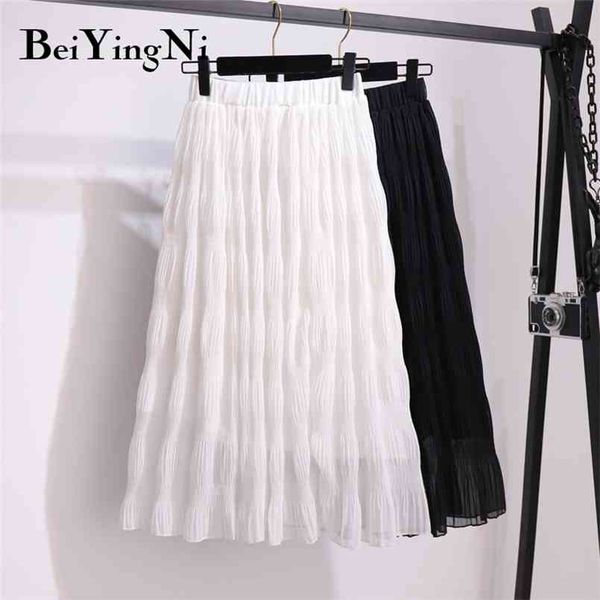 summer long chiffon pleated skirts womens white black high waist casual office skirt fashion saias faldas female 210506
summer long chiffon pleated skirts womens white black high waist casual office skirt fashion saias faldas female 210506