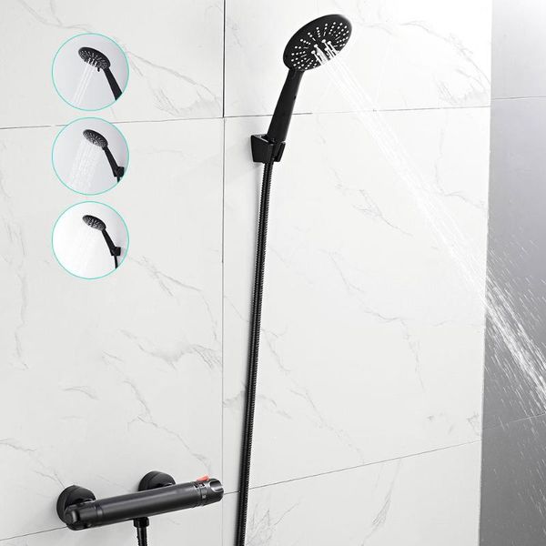 bathroom rain shower head black thermostatic set and cold mixer bath faucet wall mounted sets
bathroom rain shower head black thermostatic set and cold mixer bath faucet wall mounted sets