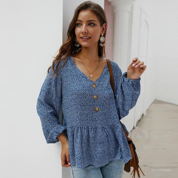 women's blouses & shirts spring summer elegant floral print blouse women cotton full sleeve casual ruffles v neck shirt 2021, White
women's blouses & shirts spring summer elegant floral print blouse women cotton full sleeve casual ruffles v neck shirt 2021, White