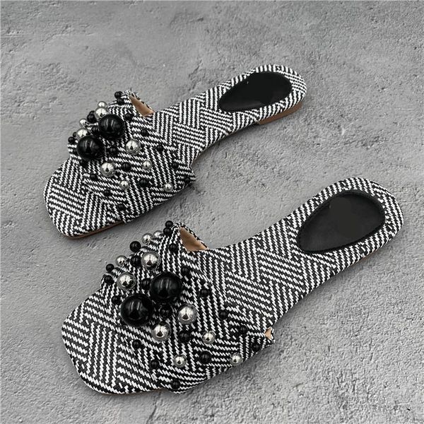 slippers string bead soft low shoes luxury slides slipers women comfort designer 2021 flat cane pu concise casual rubber fashion, Black
slippers string bead soft low shoes luxury slides slipers women comfort designer 2021 flat cane pu concise casual rubber fashion, Black