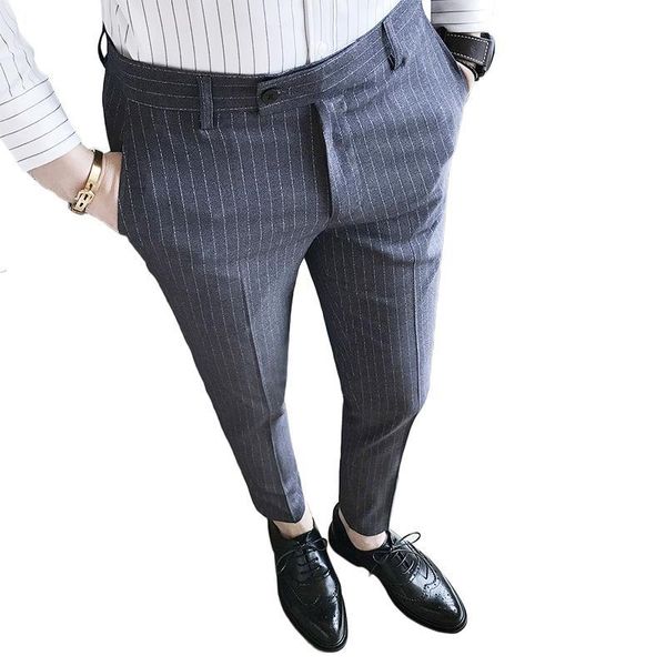 men's pants british wind striped business suit / fashion stretch slim feet large size, Black
men's pants british wind striped business suit / fashion stretch slim feet large size, Black