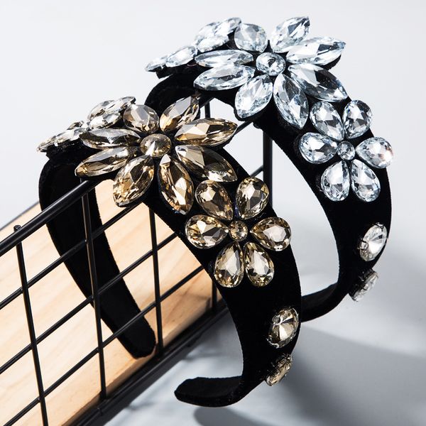 hair accessories super flash glass diamond hair band female black flannel baroque flower wide edge head band, Silver
hair accessories super flash glass diamond hair band female black flannel baroque flower wide edge head band, Silver
