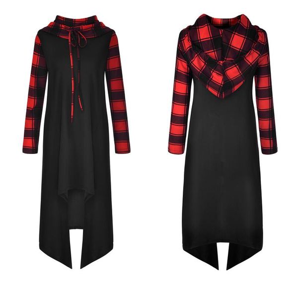 casual dresses autumn winter women plaid hood big dress streetwear elegant fashion vestido, Black;gray
casual dresses autumn winter women plaid hood big dress streetwear elegant fashion vestido, Black;gray