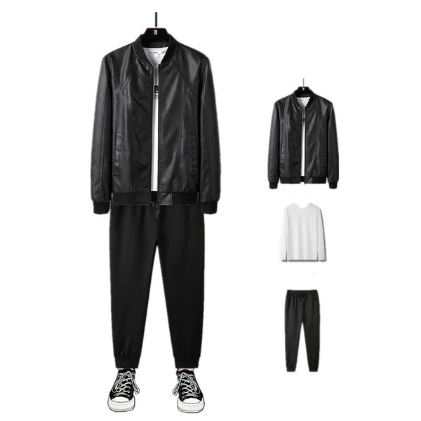 mens 3 piece suits baseball faux leather jacket stand collar jackets motorcycle outwear joggers pants crewneck sweatshirt, Blue;black
mens 3 piece suits baseball faux leather jacket stand collar jackets motorcycle outwear joggers pants crewneck sweatshirt, Blue;black
